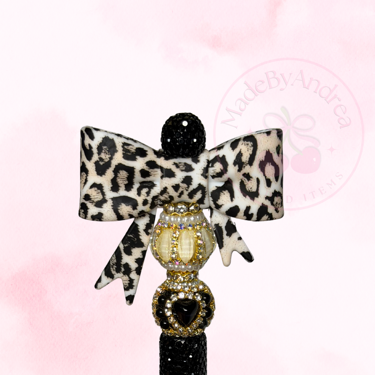 Leopard Large Silicone Bow Focal