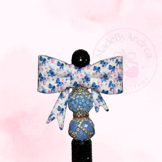 Blue Alien Large Silicone Bow Focal