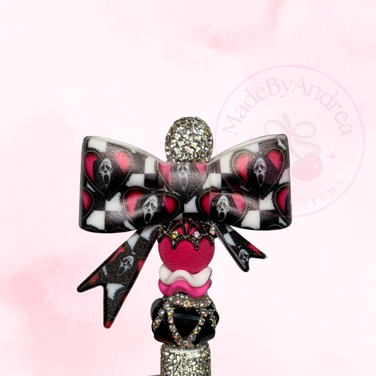 Scream w/ Hearts Large Silicone Bow Focal